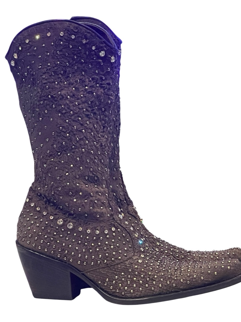 Maria Grazia Ripari Rhinestone Western Cowboy Boots  Distressed Sparkle Glam 37